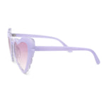 Womens Lace Petal Rim Heart Shape Cat Eye Plastic Sunglasses