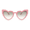 Womens Lace Petal Rim Heart Shape Cat Eye Plastic Sunglasses