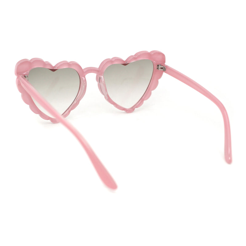 Womens Lace Petal Rim Heart Shape Cat Eye Plastic Sunglasses