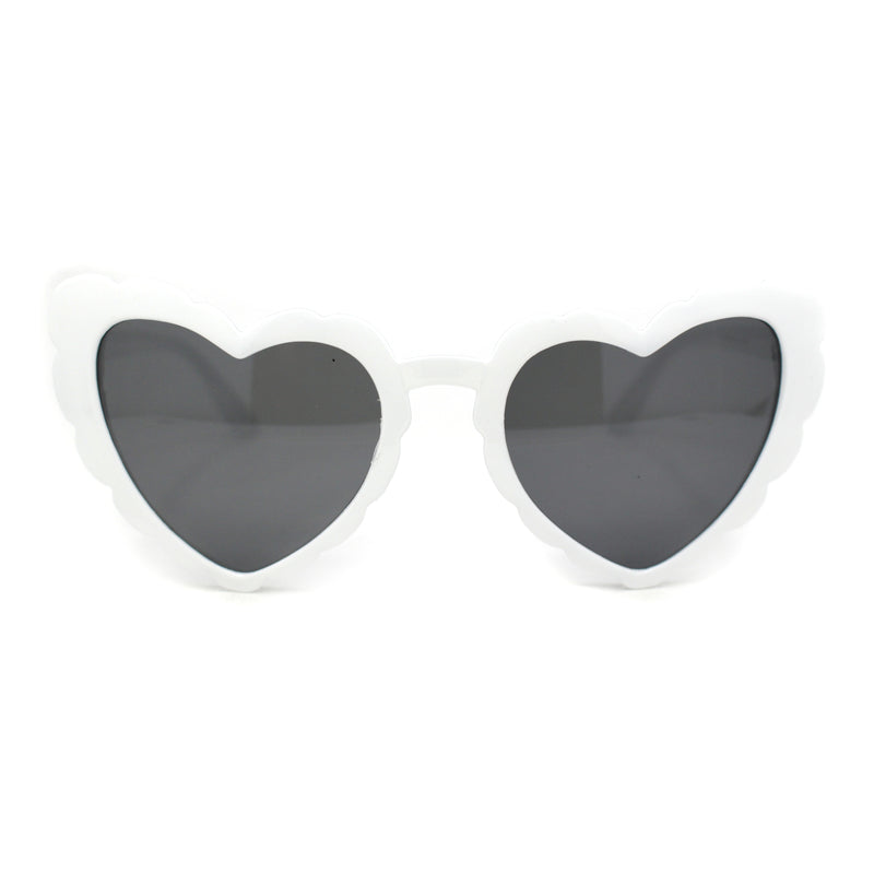 Womens Lace Petal Rim Heart Shape Cat Eye Plastic Sunglasses