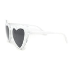 Womens Lace Petal Rim Heart Shape Cat Eye Plastic Sunglasses