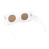 Womens Retro Mod Thick Plastic Rectangle Round Lens Sunglasses