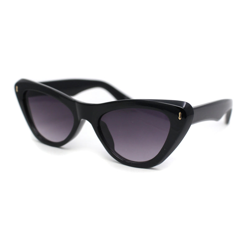 Retro Womens Thick Plastic Iconic Beveled Cat Eye Hipster Sunglasses