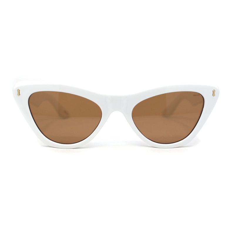 Retro Womens Thick Plastic Iconic Beveled Cat Eye Hipster Sunglasses