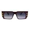 Flat Top Angular Geometric Rectangle Luxury Fashion Sunglasses