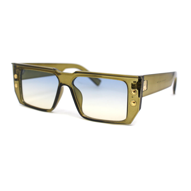 Flat Top Angular Geometric Rectangle Luxury Fashion Sunglasses