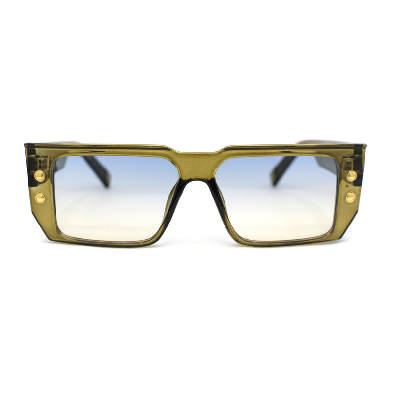 Flat Top Angular Geometric Rectangle Luxury Fashion Sunglasses