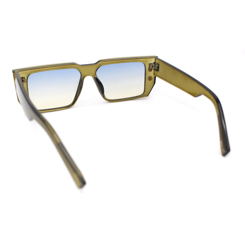 Flat Top Angular Geometric Rectangle Luxury Fashion Sunglasses
