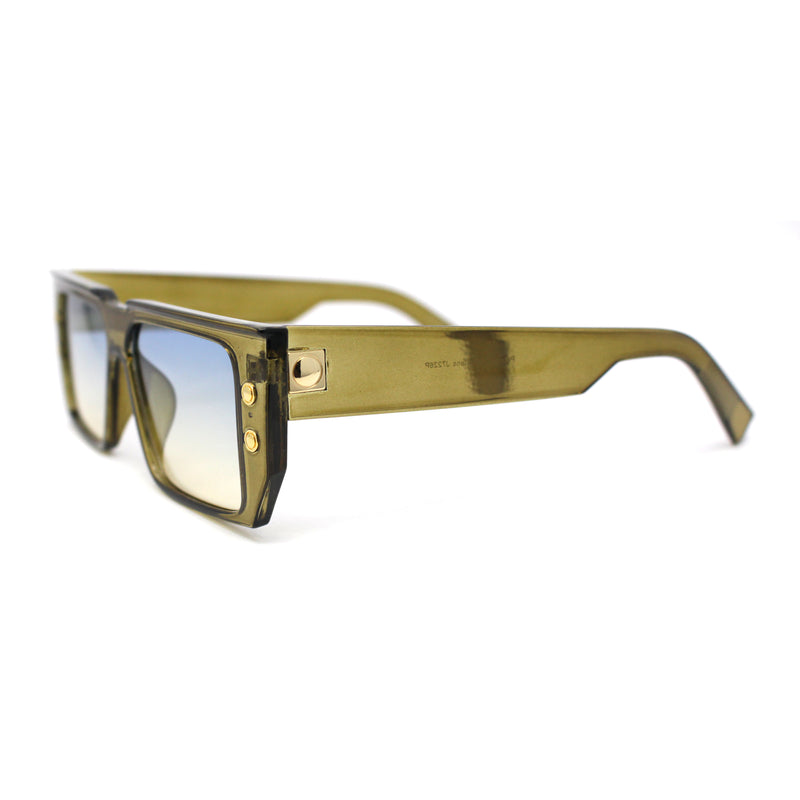 Flat Top Angular Geometric Rectangle Luxury Fashion Sunglasses