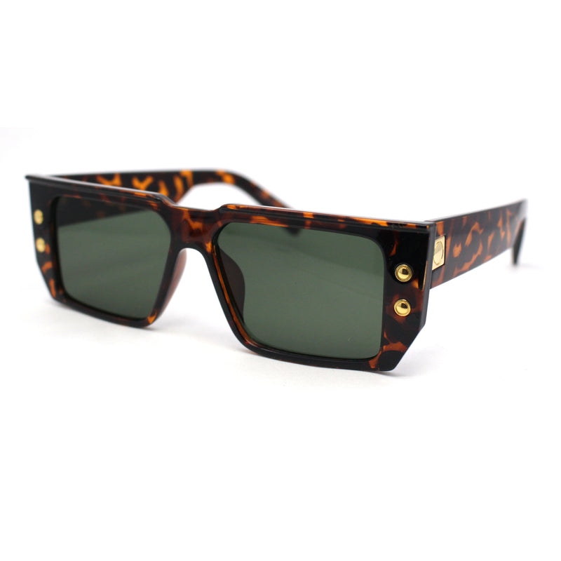 Flat Top Angular Geometric Rectangle Luxury Fashion Sunglasses