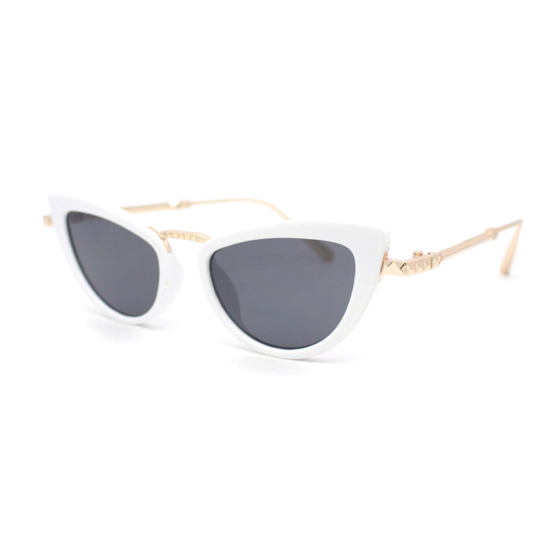 Retro Metal Bridge Plastic Cat Eye Gothic Luxury Fashion Sunglasses