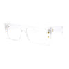 Rectangular Mobster Flat Top Clear Lens Retro Fashion Eyeglasses