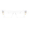 Rectangular Mobster Flat Top Clear Lens Retro Fashion Eyeglasses