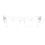 Rectangular Mobster Flat Top Clear Lens Retro Fashion Eyeglasses