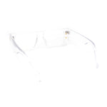 Rectangular Mobster Flat Top Clear Lens Retro Fashion Eyeglasses