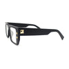 Rectangular Mobster Flat Top Clear Lens Retro Fashion Eyeglasses