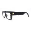 Rectangular Mobster Flat Top Clear Lens Retro Fashion Eyeglasses