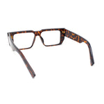 Rectangular Mobster Flat Top Clear Lens Retro Fashion Eyeglasses