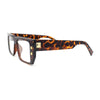 Rectangular Mobster Flat Top Clear Lens Retro Fashion Eyeglasses