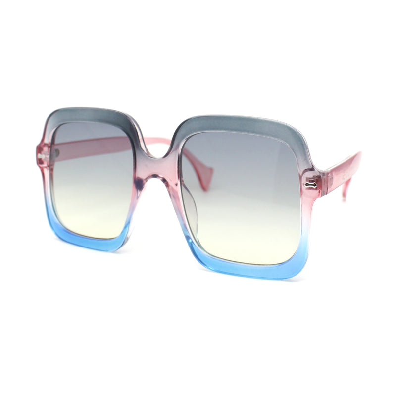 Womens Mod Thick Plastic Rectangle Butterfly Designer Sunglasses