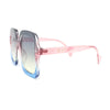 Womens Mod Thick Plastic Rectangle Butterfly Designer Sunglasses