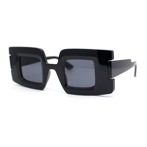 Womens Retro Thick Plastic Mod Rectangle Fashion Sunglasses