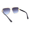 Rimless Luxury Bevel Lens Mens Rectangle Officer Cop Sunglasses