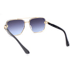 Rimless Luxury Bevel Lens Mens Rectangle Officer Cop Sunglasses