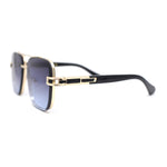 Rimless Luxury Bevel Lens Mens Rectangle Officer Cop Sunglasses