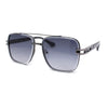 Rimless Luxury Bevel Lens Mens Rectangle Officer Cop Sunglasses