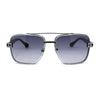 Rimless Luxury Bevel Lens Mens Rectangle Officer Cop Sunglasses