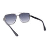 Rimless Luxury Bevel Lens Mens Rectangle Officer Cop Sunglasses