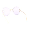 Womens Oversized Metal Frame Rimless Butterfly Glam Sunglasses