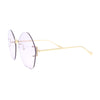 Womens Oversized Metal Frame Rimless Butterfly Glam Sunglasses