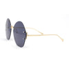 Womens Oversized Metal Frame Rimless Butterfly Glam Sunglasses