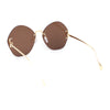 Womens Oversized Metal Frame Rimless Butterfly Glam Sunglasses