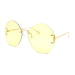 Womens Oversized Metal Frame Rimless Butterfly Glam Sunglasses