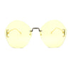 Womens Oversized Metal Frame Rimless Butterfly Glam Sunglasses