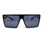 Womens Square Flat Top Mobster Style Plastic Rectangle Sunglasses
