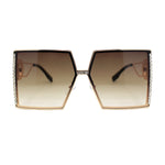 Womens Rhinestone Square Rectangle Butterfly Diva Bling Sunglasses