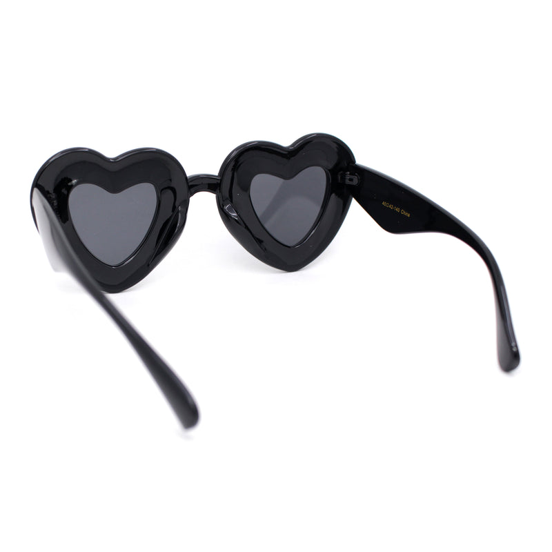 Womens Lolita Thick Bubble Frame Heart Plastic Sunglasses