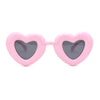 Womens Lolita Thick Bubble Frame Heart Plastic Sunglasses