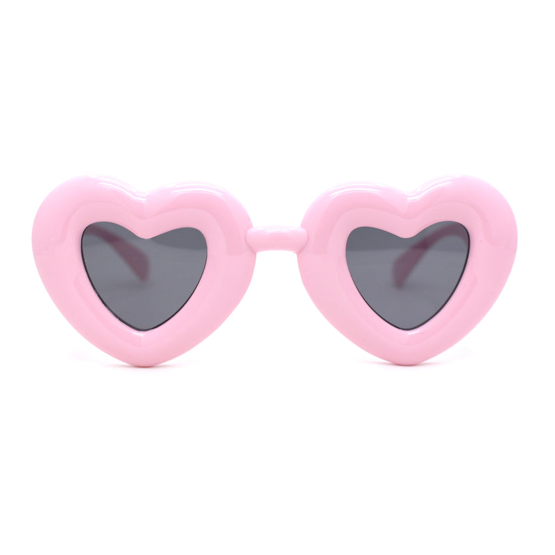 Womens Lolita Thick Bubble Frame Heart Plastic Sunglasses