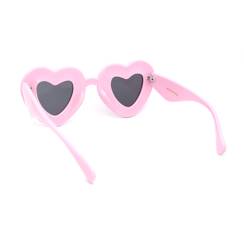 Womens Lolita Thick Bubble Frame Heart Plastic Sunglasses