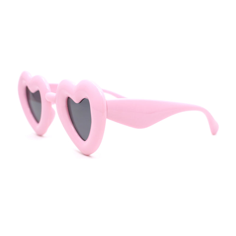 Womens Lolita Thick Bubble Frame Heart Plastic Sunglasses