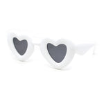 Womens Lolita Thick Bubble Frame Heart Plastic Sunglasses