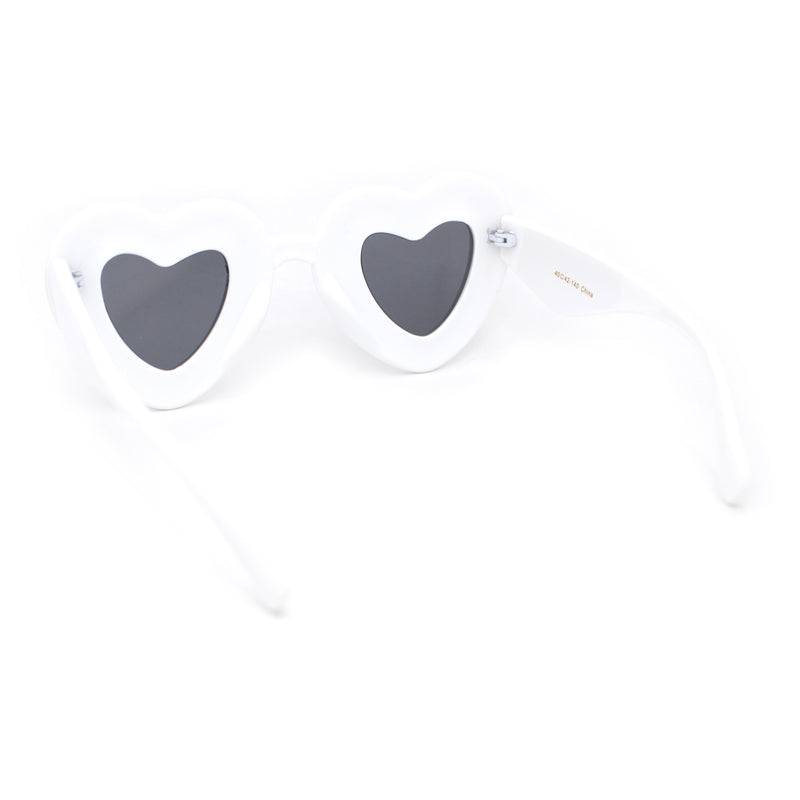 Womens Lolita Thick Bubble Frame Heart Plastic Sunglasses