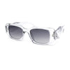 Mod Diamond Beveled Cut Geometric Rectangle Plastic Sunglasses