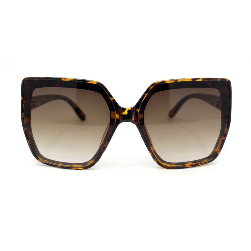 Womens Inset Squared Butterfly Rhinestone Jewel Hinge Sunglasses