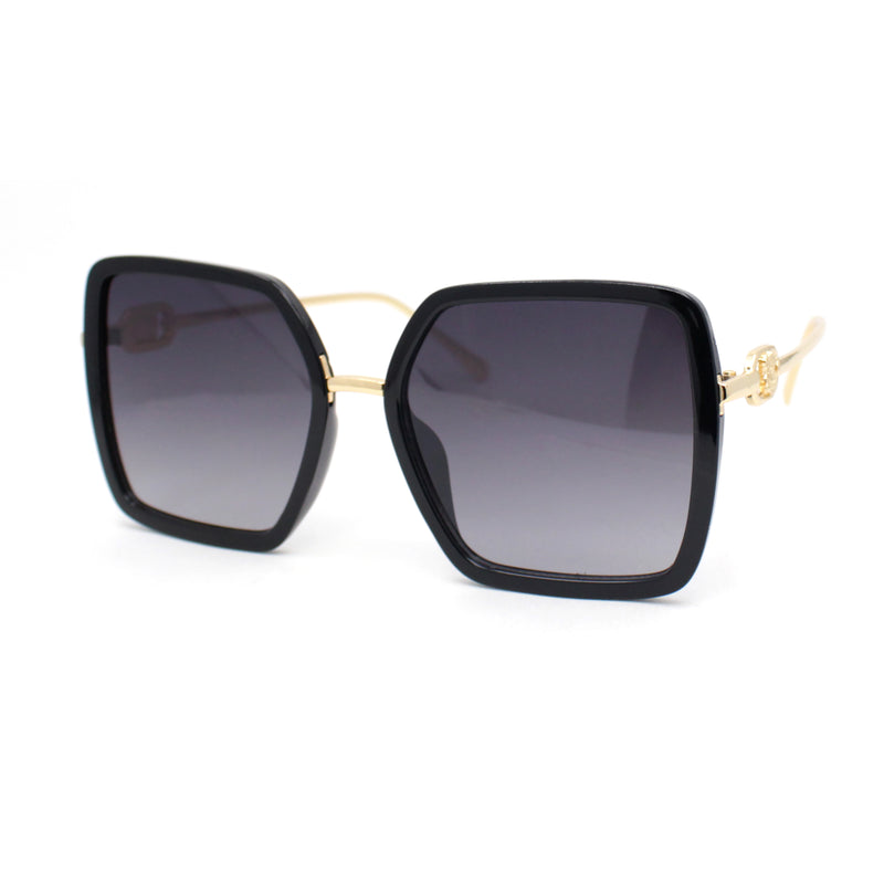 Lion Emblem Diva Oversize Rectangle Butterfly Luxury Fashion Sunglasses